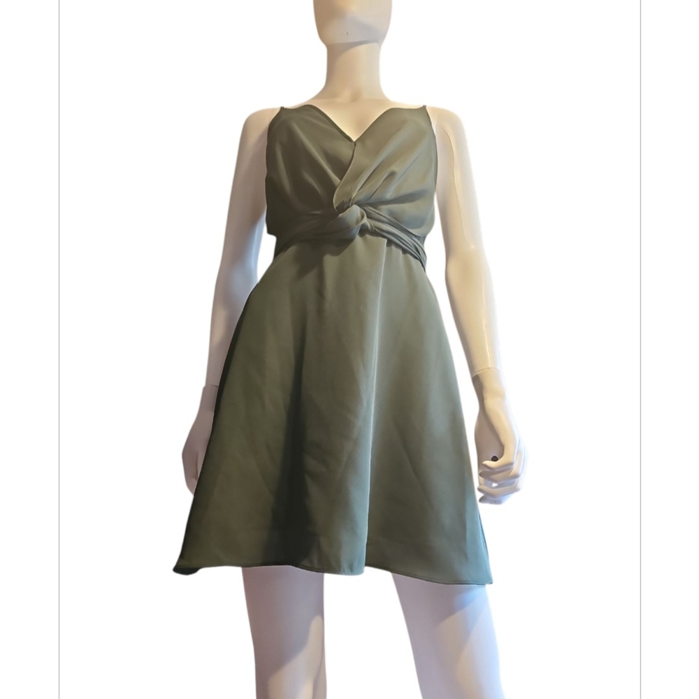 ASOS Green Wrap Mini Dress V-Neck Sleeveless